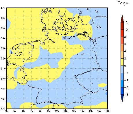 Gebietsmittel dieses Klimalaufs: 0 Tage