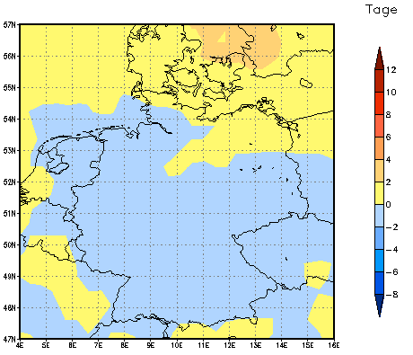 Gebietsmittel dieses Klimalaufs: 0 Tage