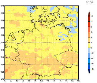 Gebietsmittel dieses Klimalaufs: +2 Tage