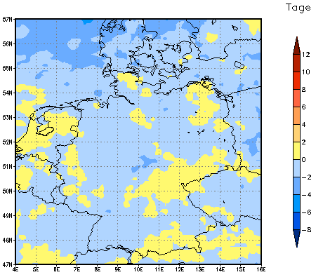 Gebietsmittel dieses Klimalaufs: 0 Tage