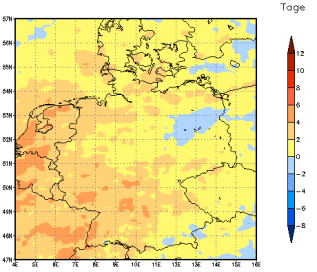 Gebietsmittel dieses Klimalaufs: +2 Tage