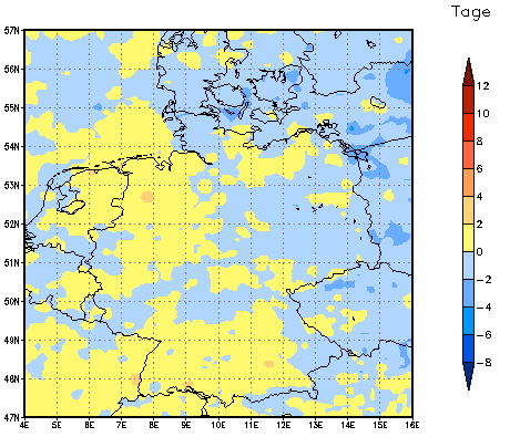 Gebietsmittel dieses Klimalaufs: 0 Tage