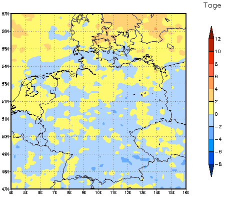 Gebietsmittel dieses Klimalaufs: 0 Tage