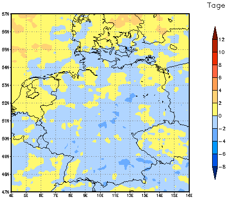 Gebietsmittel dieses Klimalaufs: 0 Tage