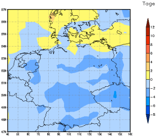 Gebietsmittel dieses Klimalaufs: 0 Tage