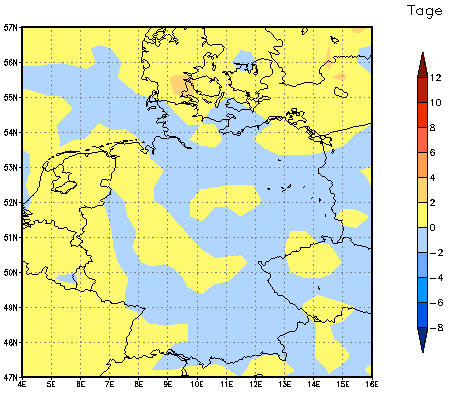 Gebietsmittel dieses Klimalaufs: 0 Tage