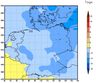 Gebietsmittel dieses Klimalaufs: -3 Tage