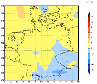 Gebietsmittel dieses Klimalaufs: +1 Tag