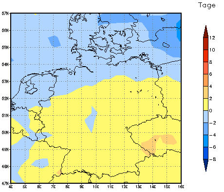 Gebietsmittel dieses Klimalaufs: 0 Tage