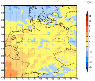 Gebietsmittel dieses Klimalaufs: +1 Tag