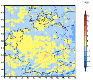 Gebietsmittel dieses Klimalaufs: 0 Tage