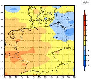 Gebietsmittel dieses Klimalaufs: +3 Tage