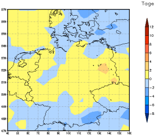 Gebietsmittel dieses Klimalaufs: 0 Tage