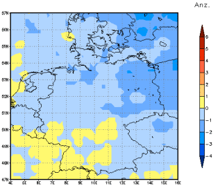 Gebietsmittel dieses Klimalaufs: -1 