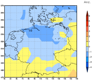 Gebietsmittel dieses Klimalaufs: -1 