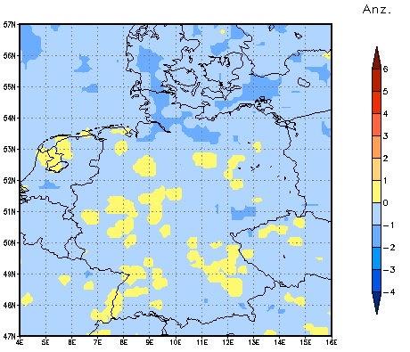 Gebietsmittel dieses Klimalaufs: -1 