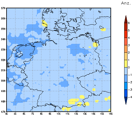 Gebietsmittel dieses Klimalaufs: -1 