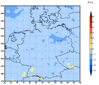 Gebietsmittel dieses Klimalaufs: -1 