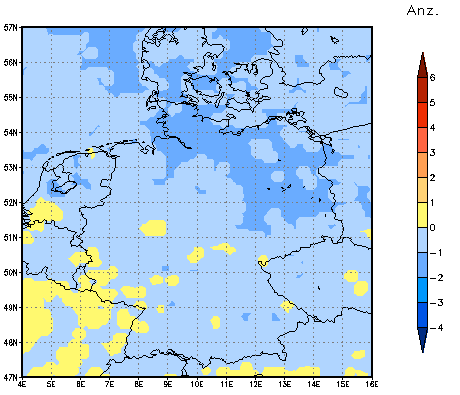 Gebietsmittel dieses Klimalaufs: -1 