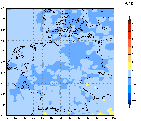 Gebietsmittel dieses Klimalaufs: -1 