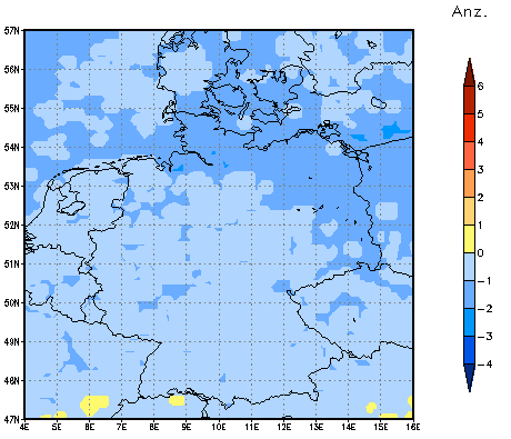 Gebietsmittel dieses Klimalaufs: -1 