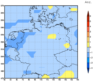Gebietsmittel dieses Klimalaufs: -1 