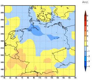 Gebietsmittel dieses Klimalaufs: -1 