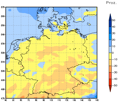 Gebietsmittel dieses Klimalaufs: -2%