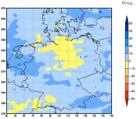 Gebietsmittel dieses Klimalaufs: -1%