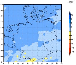 Gebietsmittel dieses Klimalaufs: +4 Tage