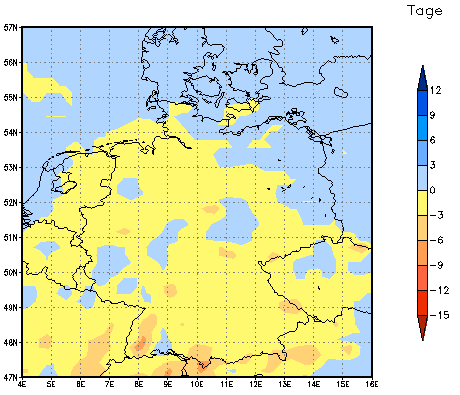 Gebietsmittel dieses Klimalaufs: 0 Tage