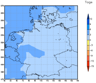 Gebietsmittel dieses Klimalaufs: +3 Tage