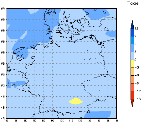 Gebietsmittel dieses Klimalaufs: +2 Tage