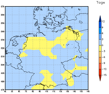 Gebietsmittel dieses Klimalaufs: 0 Tage