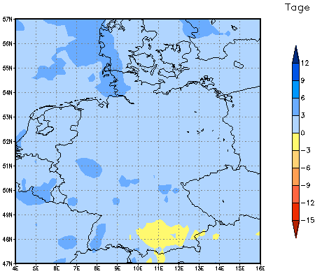 Gebietsmittel dieses Klimalaufs: +2 Tage