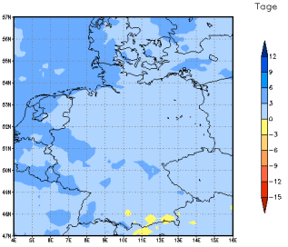 Gebietsmittel dieses Klimalaufs: +3 Tage