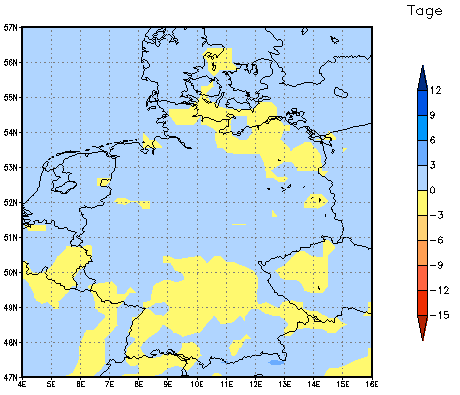 Gebietsmittel dieses Klimalaufs: 0 Tage