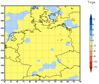 Gebietsmittel dieses Klimalaufs: -1 Tage