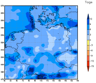 Gebietsmittel dieses Klimalaufs: +5 Tage