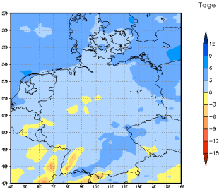 Gebietsmittel dieses Klimalaufs: +3 Tage