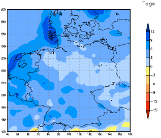Gebietsmittel dieses Klimalaufs: +5 Tage