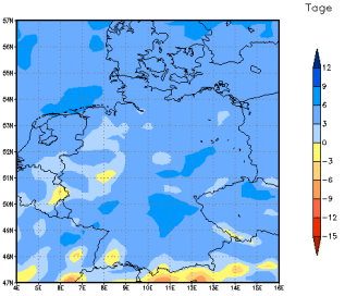 Gebietsmittel dieses Klimalaufs: +4 Tage