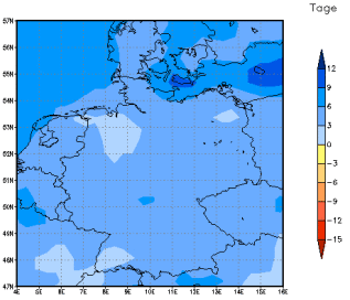 Gebietsmittel dieses Klimalaufs: +4 Tage