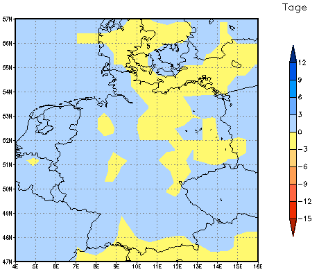 Gebietsmittel dieses Klimalaufs: 0 Tage