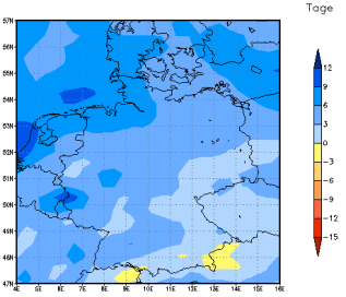 Gebietsmittel dieses Klimalaufs: +4 Tage