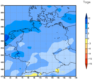 Gebietsmittel dieses Klimalaufs: +5 Tage