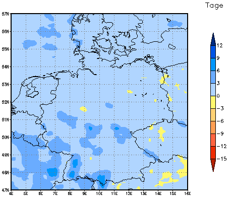 Gebietsmittel dieses Klimalaufs: +2 Tage