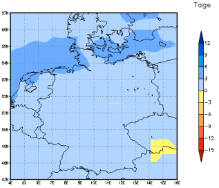 Gebietsmittel dieses Klimalaufs: +3 Tage