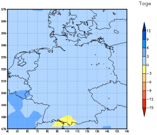 Gebietsmittel dieses Klimalaufs: +2 Tage