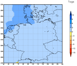 Gebietsmittel dieses Klimalaufs: +3 Tage